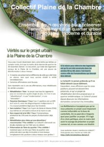 Flyer du collectif Plaine de la Chambre